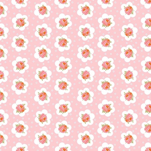 [RB-C17423-PINK] Peach Cobbler Tea Tin Rose Pink from Riley Blake