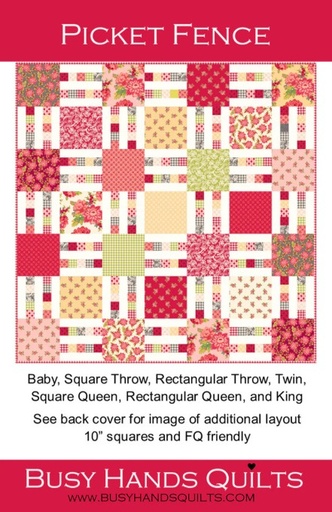 [RB-PcktFncePat] Picket Fence Quilt Pattern from Busy Hands Quilts