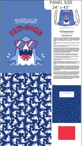 [NOR-28861-48] Shark Attack Bag Panel Navy Multi from Northcott