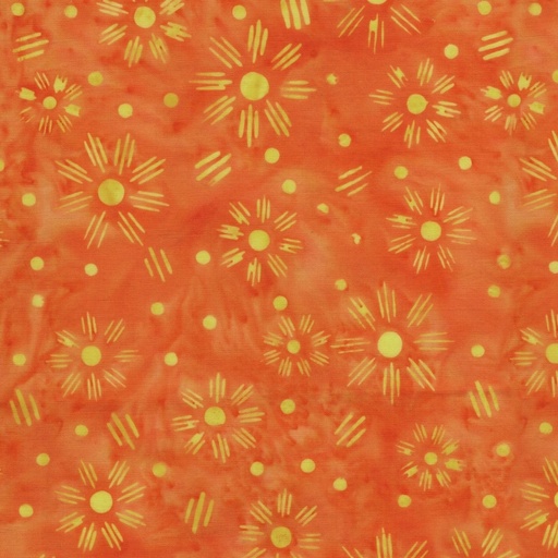 [LUM-42250-2266] Spring Fling Batik Flower Dot Dash Orange Tiger from Lumin Fabrics