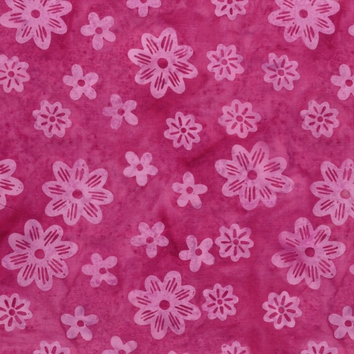 [LUM-42250-3145] Spring Fling Batik Assorted Flowers Pink Raspberry from Lumin Fabrics