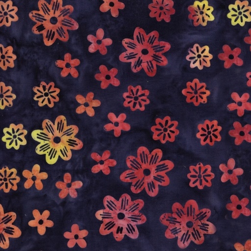 [LUM-42250-3585] Spring Fling Batik Assorted Flowers Blue Navy from Lumin Fabrics