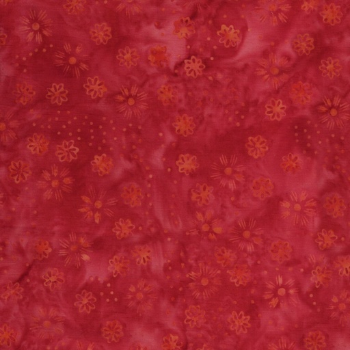 [LUM-42250-5355] Spring Fling Batik Scattered Flowers Red Candy from Lumin Fabrics