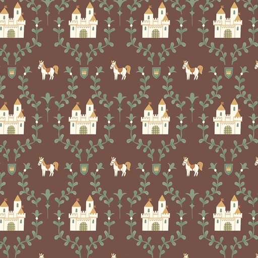 [RB-17431-cocoa] Faraway Kingdom Enchanted Castle Cocoa from Riley Blake