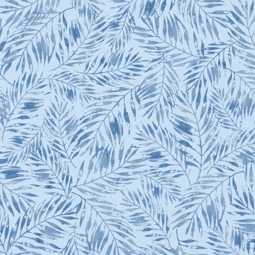 [LUM-W145-008517] Take Me to The Sea Palm Leaves Blue by PDR Studios for Lumin Fabrics