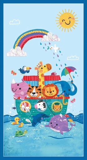 [BLAN-4588P-77] Noah and Friends Panel by Lindsey Sagar for Blank Quilting