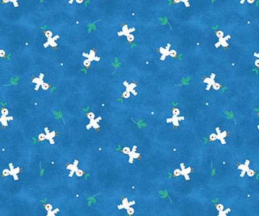 [BLAN-4582-77] Noah and Friends Doves Cobalt by Lindsey Sagar for Blank Quilting