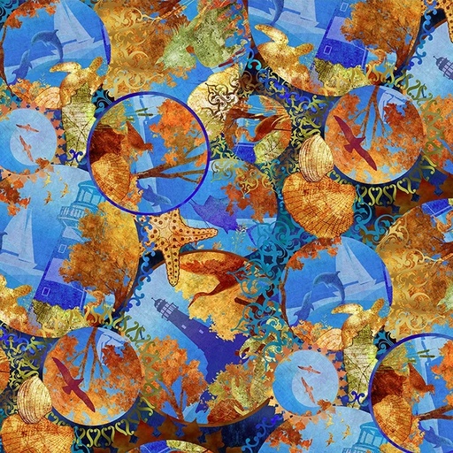[ITB-6BR-1] All Blue Ridge Shop Hop 2026 Ocean Circles from In The Beginning Fabrics