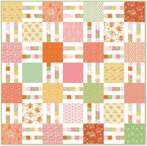 [PP-PeachCobl] Peach Cobbler Picket Fence Quilt by Riley Blake