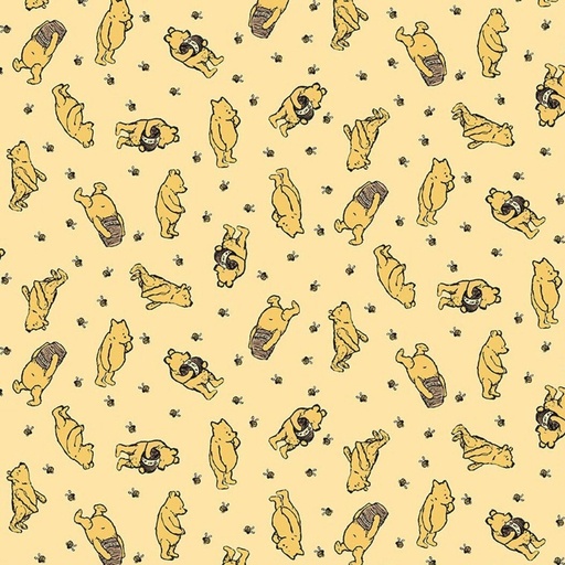 [RB-F17503-SUNSHINE] Flannel Winnie the Pooh Toss Sunshine from Riley Blake