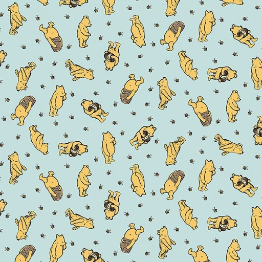 [RB-F17503-BLUE] Flannel Winnie the Pooh Toss Blue from RIley Blake