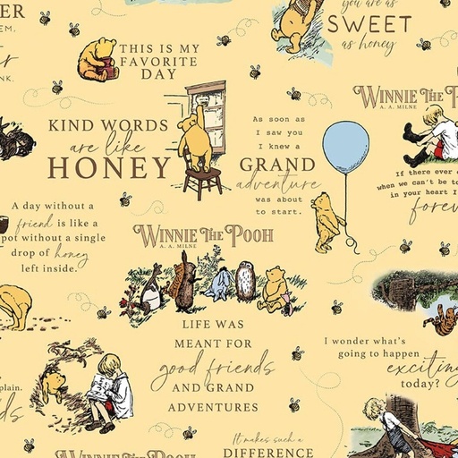 [RB-F17502-SUNSHINE] Flannel Winnie the Pooh Quotes Sunshine from Riley Blake