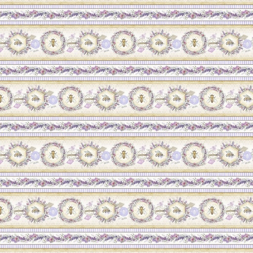 [LUM-W115-002-024] Sweet Honey Bee Repeating Stripe Multi from Lumin Fabrics