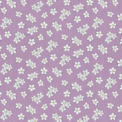 [LUM-W115-007-102] Sweet Honey Bee White Floral Toss Purple from Lumin Fabrics