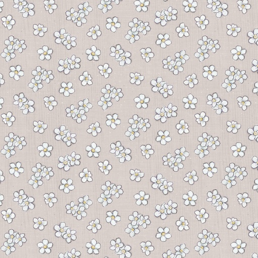 [LUM-W115-007-705] Sweet Honey Bee White Floral Toss Light Gray from Lumin Fabrics