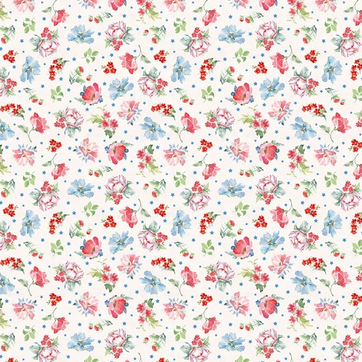 [COW-Y4774-2] Americana Digital Medium Floral Light Cream from Clothworks