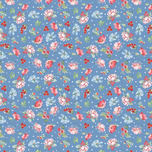 [COW-Y4774-88] Americana Digital Medium Floral Denim from Clothworks