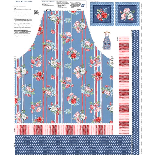 [COW-Y4777-88] Americana Digital Canvas Apron Panel Denim from Clothworks