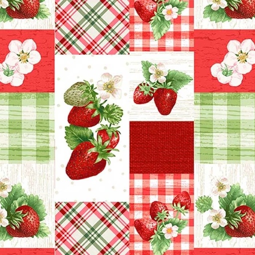 [HG-2262-81] Berry Besties Strawberry Patch Red Multi from Henry Glass