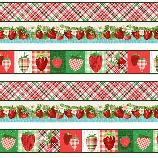 [HG-2268-86] Berry Besties Border Stripe Multi from Henry Glass