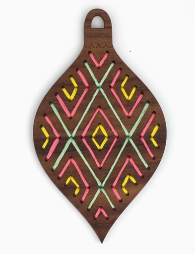 [KP-Geo] Stitched Ornament Geometric Walnut Kit by Kiriki