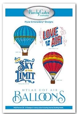 [PGE-23508] Mylar Hot Air Balloons Embroidery Designs by Purely Gates