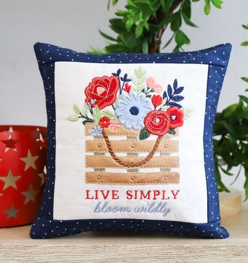 [KD-5160] Country Blooms Pillow Machine Embroidery from Kimberbell