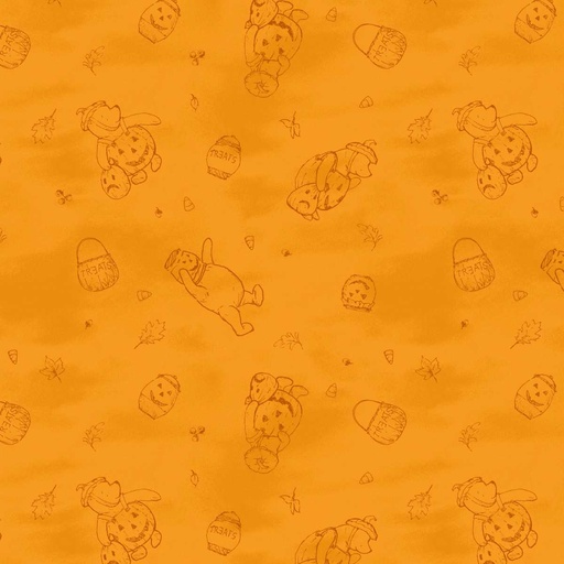 [SEF-9129-33] Haunted Acre Wood Bear Tonal Orange from Studio E