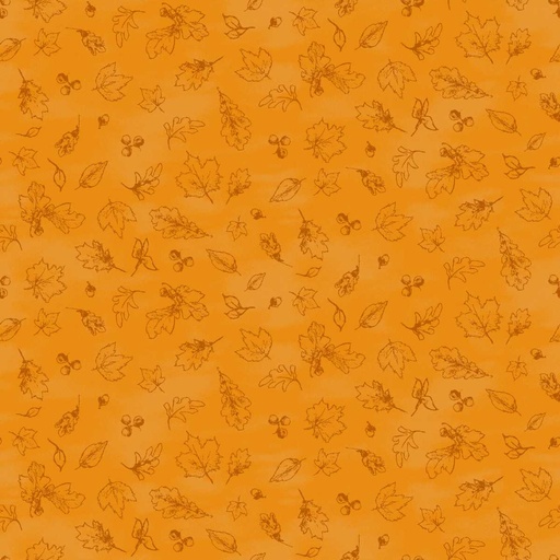 [SEF-9135-33] Haunted Acre Wood Tossed Leaves Tonal Orange from Studio E