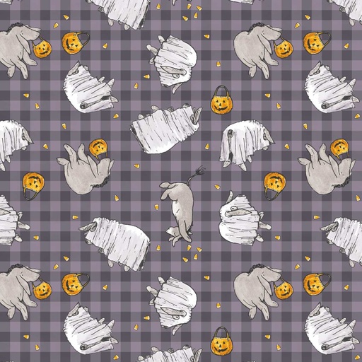 [SEF-9138-66] Haunted Acre Wood Ghost Gingham Purple from Studio E