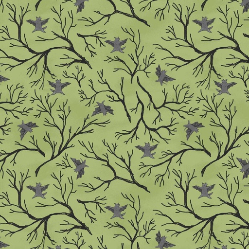 [SEF-9139-66] Haunted Acre Wood Tossed Bats Green from Studio E