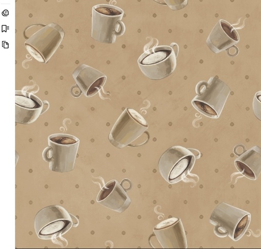 [LUM-W135-004-065] Coffee and Co Tan and Brown Cups of Coffee from Lumin Fabrics