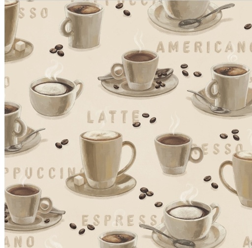 [LUM-W135_003-054] Coffee and Co Cream Grey Cups of Coffee from Lumin Fabrics