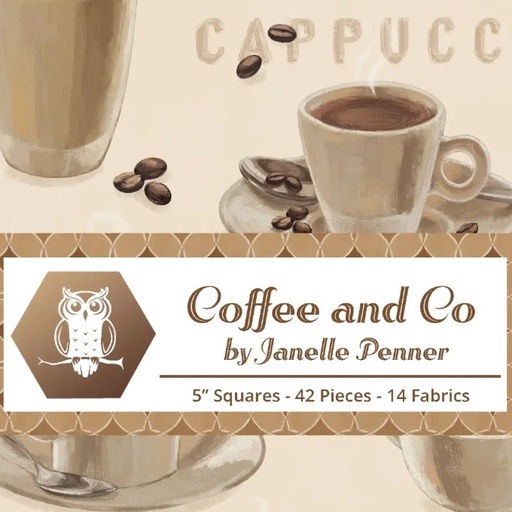 [LUM-CO-05] Coffee and Co Expresso Charm Square from Lumin Fabrics