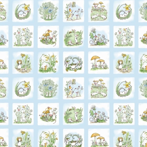 [COW-Y4746-87] Mouseplay Small Blocks Light Denim from Clothworks Fabric
