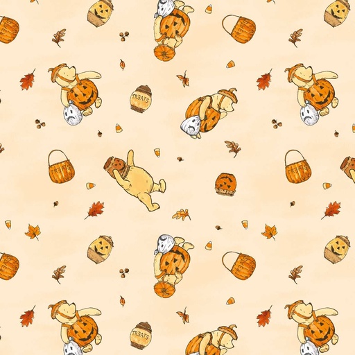 [SEF-9128-44] Haunted Acre Woods Tossed Bears Yellow from Studio E