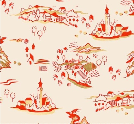 [MOD-RS2133-11M] Fireglow Metallic Dark Ruby Landscape from Moda Fabrics