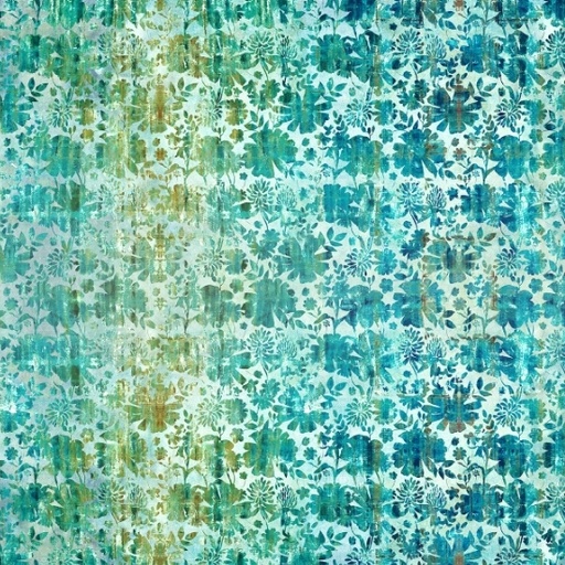 [ITB-13EV-1] Evanescence Grunge Floral Teal from In the Beginning Fabrics
