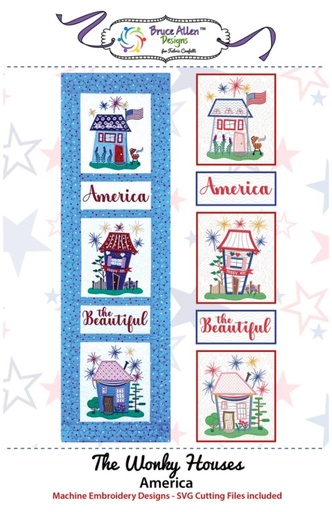 [FC-TWHAM] The Wonky Houses America Machine Embroidery Designs by Bruce Allen Designs