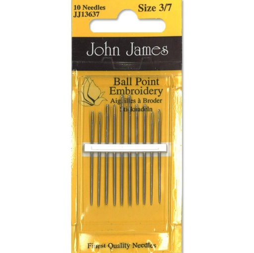 [JJ-136-37] John James Embroidery / Crewel Ball Point Needles Assorted Sizes 3/7