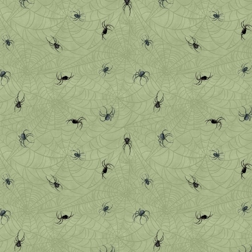 [LUM-W100-021-677] Dark Academia Spiders Green from Lumin Fabrics