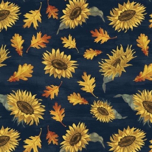 [LUM-W135-013-523] Harvest Delight Sunflower Toss Navy from Lumin Fabrics