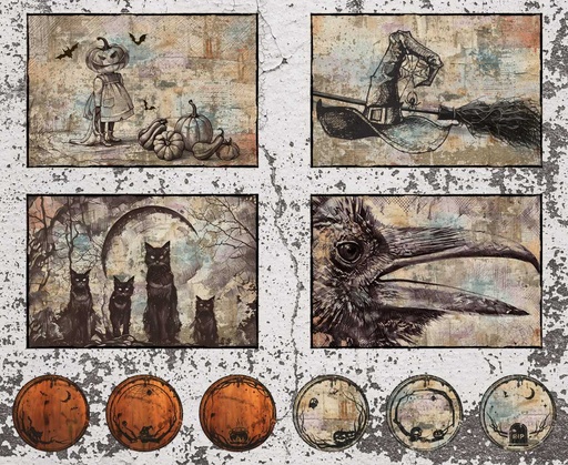 [SEF-8832P-34] Scary Spice Sepia Panel from Studio E Fabrics