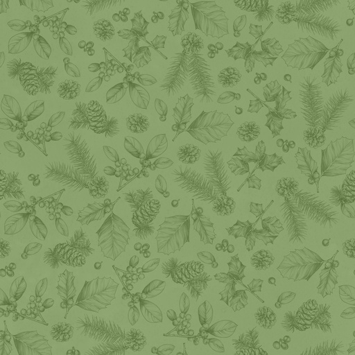 [LUM-W120-009-650] Feathered Festivities Sketches Green from Lumin Fabrics