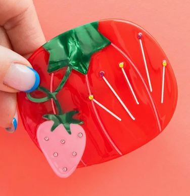 [SH-Tomato] Tomato Pincushion French Barrette Hair Clip by Sarah Hearts
