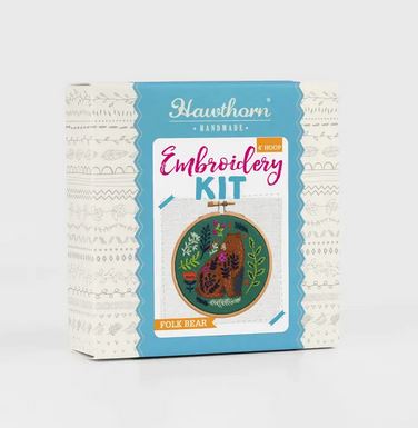 [HH-FolBear] Folk Bear Mini Embroidery Kit by Hawthorn Handmade