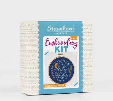 [HH-CeleFrog] Celestial Frog Mini Embroidery Kit by Hawthorn Handmade