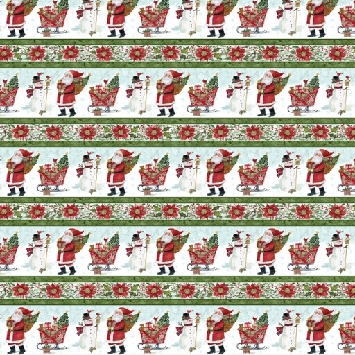 [LUM-W105-030-063] Snowy Greetings Repeating Stripe-Multi from Lumin Fabrics