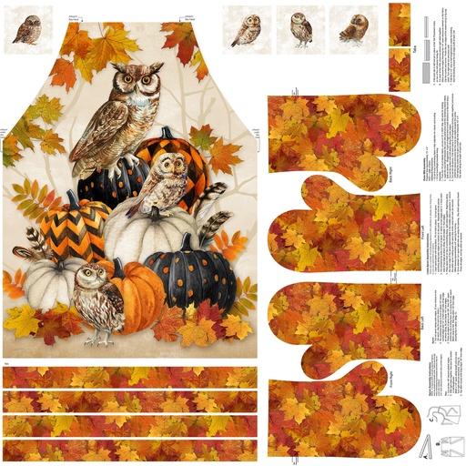 [NOR-C28843-12] Night Owl Apron Panel Beige Multi from Northcott Fabrics