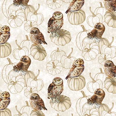 [NOR-DP28850-11] Night Owl Owls Cream Multi from Northcott Fabrics